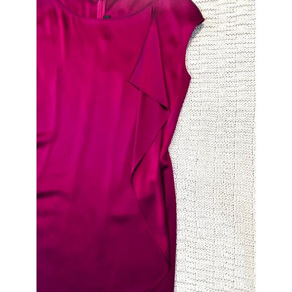 St John Liquid Satin Cap Sleeve Cocktail Dress Boysenberry 10 - Picture 3 of 10